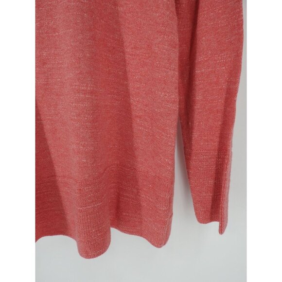 Logo by Lori Goldstein Heatherd Pink Crewneck Sweater Asymmetric Hem Size Medium - Picture 2 of 11